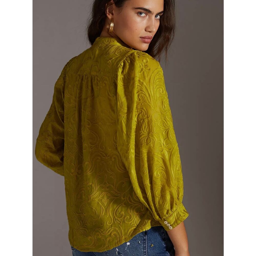 Pilcro Anthropologie Bella Embroidered Buttondown Blouse Line Relax Women's 2X - Picture 14 of 14